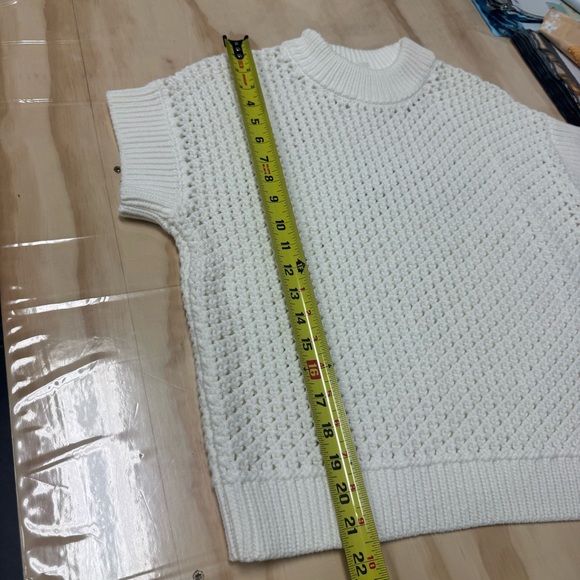 Haven Organic Cotton Knot Stitch Crewneck Sweater Oversized Chunky Boxy White XS - Picture 10 of 12